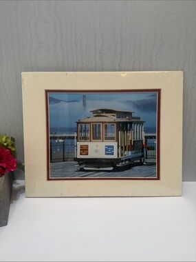 Vintage San Francisco Cable Car Golden Gate Bridge Photo